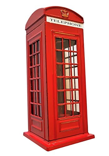 Image of Money Boxes London Telephone Box, Red Die Cast Money Bank/British Phone Booth Piggy Bank/United Kingdom Coin Saver/Savings Storage/Great Britain UK Souvenir/for Children and Adults of All