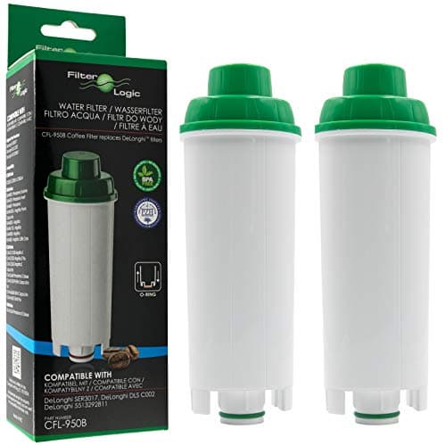 Image of FilterLogic CFL-950B | 2 Pack - Water Filter Softener Compatible with Delonghi DLS C002 DLSC002 Filter Cartridge for Coffee Maker Machines