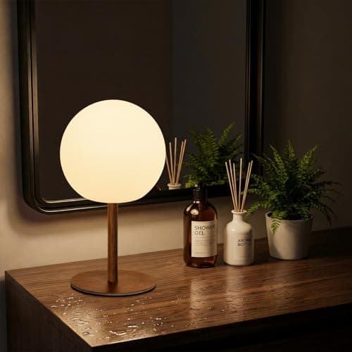 Image of Globe IP64 splash-proof Rechargeable Cordless Bedside Lamp with Remote & Timer, 4000mAh USB‑C Table Lamp, Stepless Dimmable Cool White + RGB Colour Changing Night Light, Portable Ambient Lamp