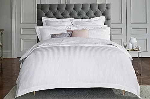 Image of Luxurious Sheridan Millennia 1200 Thread Count Hotel Collection Timeless Stripes Design Tailored Single Pillowcase, Snow - 50 x 75cm