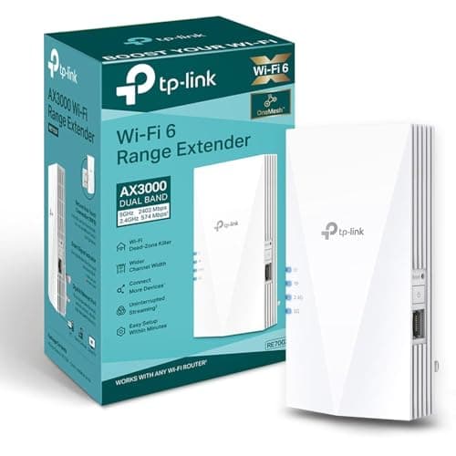 Image of TP-Link RE700X WiFi 6 AX3000Mbps WiFi Extender Booster, Internet Booster, Gigabit Ethernet Port, WiFi Booster Range Extender, EasyMesh, Access Point, WiFi Repeater, App Control Easy Setup, UK Plug
