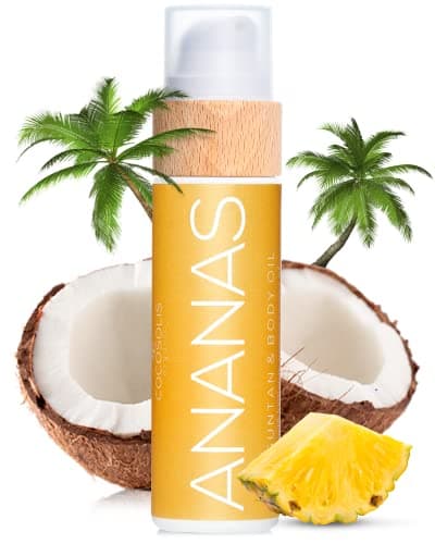 Image of COCOSOLIS ANANAS accelerator - organic tanning oil with vitamin E & pineapple scent for a quick, intensive tan - tanning enhancer for a rich chocolate tan - nourishing body lotion (110)