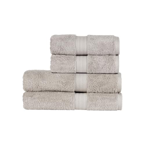 Image of Christy Renaissance 4 Piece Towel Set | Dove Grey | 100% Egyptian Cotton Pile | Luxuriously Soft and Super Absorbent | 675 GSM | 2 Bath Towels 2 Hand Towels