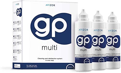 Image of Avizor GP Multi Cleaning & Disinfecting System in One Step for Rigid and Gas Permeable Lenses 3 x 240ml
