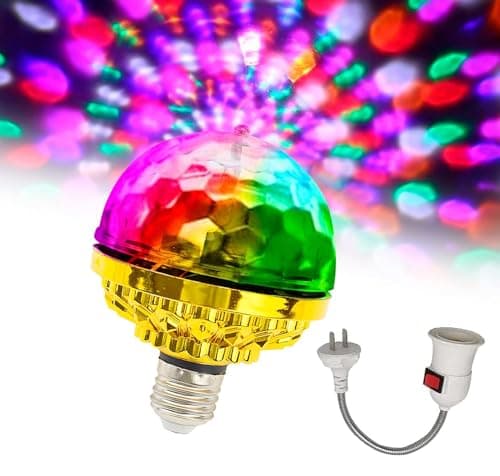 Image of Pipihome Disco Lights, Disco Ball Light, Colorful 360° Rotating Disco Ball LED Magic Disco Light Bulb Stage Light, Plug in Disco Party Lights for Home Karaoke Indoor Decorations