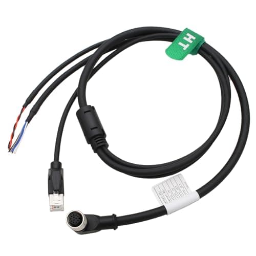 Image of HangTon M12 12-pin Power Network Ethernet Data Cable for DJI Livox Mid-360 LiDAR Sensor to Computer Debug, Right Angle to RJ45 Flying Leads, 1m