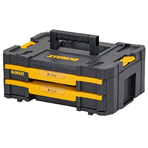 Image of DeWalt DWST1-70706 T-Stak IV Tool Storage Box with 2-Shallow Drawers, Yellow/Black, 44 x 31.4 17.6 cm