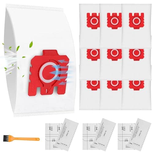 Image of 10 Pack FJM Vacuum Cleaner Bags 3D Efficiency for Miele Hoover Dust Bag for Complete C1, Compact C1, Compact C2, S6 S4 Series with 3 Motor Protection & Exhaust Filters 9917710 10123220