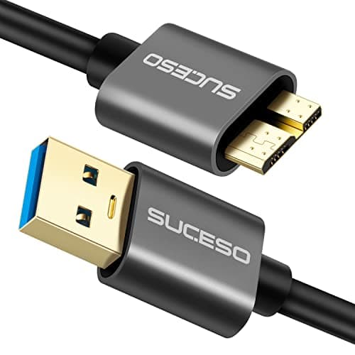 Image of SUCESO Hard Drive Cable 0.5M USB 3.0 A to Micro B 5Gbps Compatible with Portable External Hard Drive, My Passport,WD Elements,Seagate Expansion, Toshiba, LaCie, Maxtor, Samsung M3 1TB/Galaxy S5/Note 3