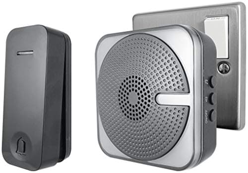 Image of Uni-Com 66415 Plug-in Door Chime with Kinetic Bell Push – Black