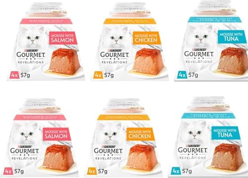 Image of Infinite Emblems Gourmet Revelations Contains Wet Cat Food from Mousse with Salmon, Chicken and Tuna (6 x 4 57 g 24 Sleeves Total) in Bundle with Make Your Own