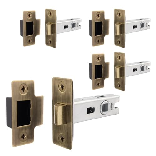 Image of EAI Brass Tubular Door Latch for Internal Doors - 2.5 Inch / 64mm - Pack of 4 Antique Brass Tubular Mortice Latches