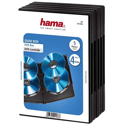 Image of Hama Quad Box DVD Jewel Case, pack of 5, black