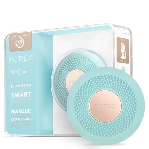 Image of FOREO UFO mini Full Facial LED Mask Treatment, Red Light Therapy, Face Masks Beauty Treatment, Korean Skincare, Thermotherapy & Face Massager, Moisturiser, Increased Skin Care Absorption, Mint