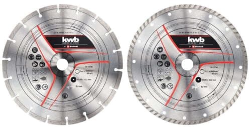 Image of Original Einhell 2-Piece Diamond Cutting Disc Set 230 mm (Angle Grinder Accessories, 2X Diamond Cutting Disc, Diameter 230 mm, Thickness 1.8 mm, Max. 6,600 RPM, for All Angle Grinders)