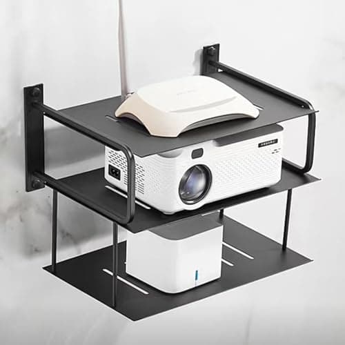 Image of ZIUSFAC Floating TV Shelf 3-Tier Projector Shelf Wall Mount AV Shelves DVD Shelf Entertainment Center Shelves For Cable Boxes/Games Console/DVR/TV Accessories(Black)