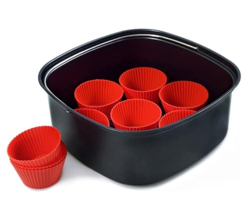 Image of Philips Airfryer Accessory Kit - 9 Silicone Muffin Molds, Large 7.2L Cooking Basket, Compatible with Philips Airfryers XXL (HD9956/00)