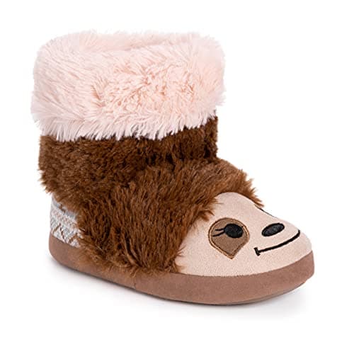 Image of MUK LUKS Unisex-Child Girl's Zoo Friends Slipper Bootie, Sleepy Sloth, Medium