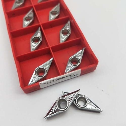 Image of VCGT160404AL K10 Carbide Inserts Compatible with CNC Machines, 10 Pack Offering Speed Advantage in Cutting