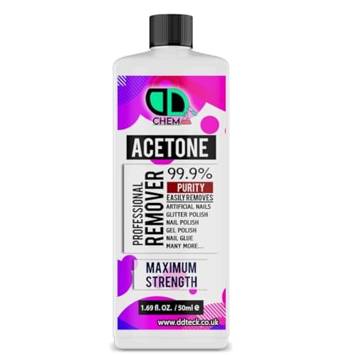 Image of DD Teck 100% Pure Acetone Gel Nail Polish Remover, Salon Professional UV LED Nail Polish Cleaner for Manicures and Pedicures (50ml)