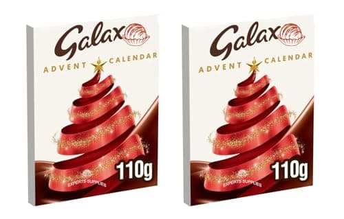 Image of 2 x NewGalaxy Smooth Milk Chocolate Advent Calendar 110g, Suitable for Vegetarian For Kids and Adults for Christmas Countdown 2025