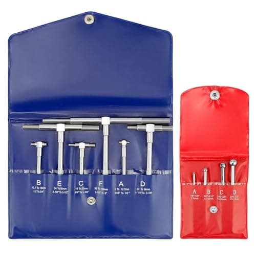 Image of Stainless Steel Telescopic Bore Gauge Set - 1/8 to 1/2 Range and T Bore Hole Telescopic Gauge 6 Pieces 5/16 to 6, Easy to Use and Durable