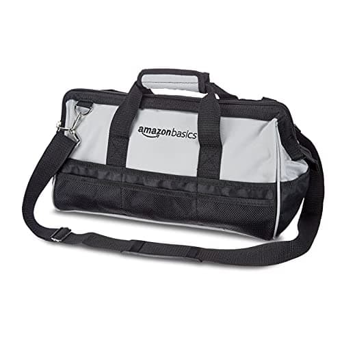Image of Amazon Basics Tool Bag, Black & Grey, 16 inch /40.6cm