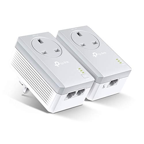 Image of TP-Link TL-PA4022PKIT Passthrough Powerline Adapter Starter Kit, No Configuration Required, HD video streaming & Online Gaming, UK Plug