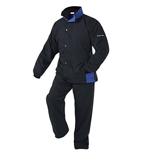 Image of Powerbilt Men's Nimbus Waterproof Golf Suit-Black/Blue, Small