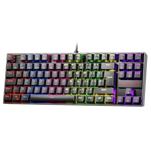 Image of Redragon K552 60% Mechanical Gaming Keyboard RGB Backlit Wired with Red Switches for Windows Gaming PC, UK QWERTY (Black)