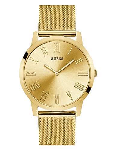 Image of GUESS Gold-Tone Stainless Steel Mesh Bracelet Watch. Color: Gold-Tone (Model: U1263G2)