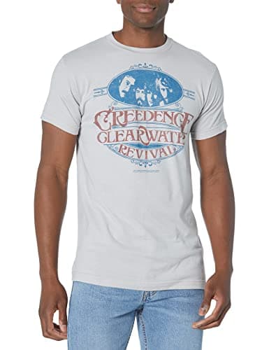 Image of Liquid Blue Unisex-Adult Creedence Clearwater Revival Travelin' Band T-Shirt, Grey, S