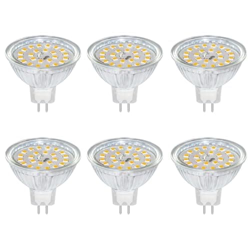 Image of Akynite MR16 GU5.3 12V 5W LED Warm White 3000K, 500LM, 50mm, AC DC 12V, 120° Beam Angle, GU5.3 35W 50W Halogen Replacement, LED Spotlight Bulbs for Kitchen, not dimmable, Pack of 6