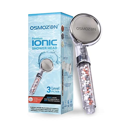 Image of OSMOZON Ionic Filtered Shower Head, Rainfall Powerful Filter for Dry Skin & Hair Fall Solution, High Pressure Showerheads for The Bathroom Accessories, Purifies Water (Classic)