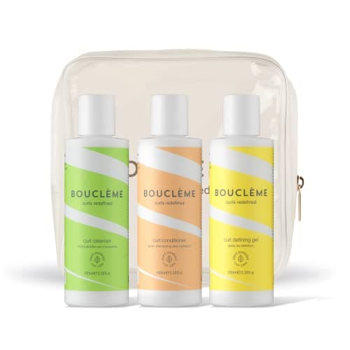 Image of Bouclème Hair Care Gift Set - Ultimate Travel Kit for Tight Curls & Coils - Curl Cleanser, Curl Conditioner & Curl Defining Gel 3 x 100ml - Curly Hair Products