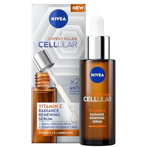 Image of NIVEA Cellular Expert Filler Vitamin C Radiance Renewing Serum (30ml), Anti-Ageing Vitamin C Serum to Smooth Fine Lines and Wrinkles, Face Serum that Protects Against Sun Damage and Pollution