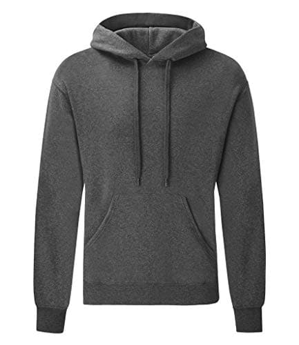 Image of Fruit of the Loom Men's Classic Hooded Sweatshirt Dark Heather Grey