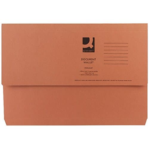 Image of Q-Connect Foolscap Orange Document Wallet [Pack of 50]