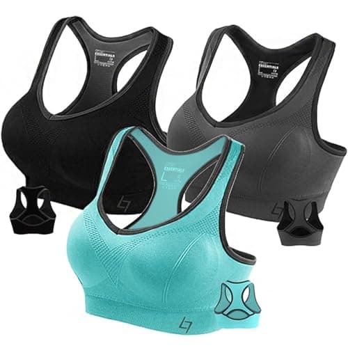 Image of "FITTIN Racerback Sports Bra for Women- Padded Seamless Activewear Bras for Yoga Gym Workout Fitness 3 Packs