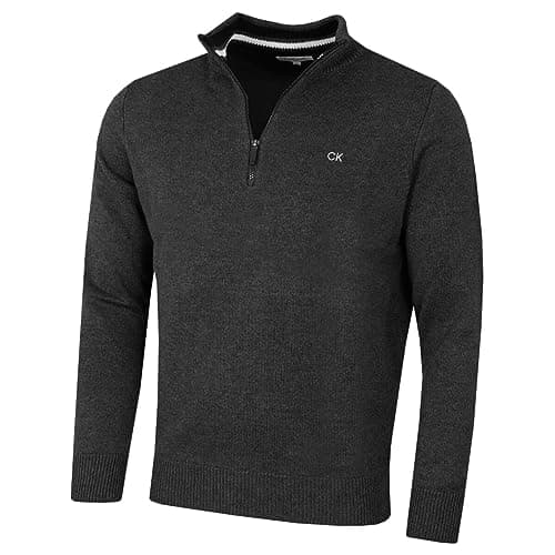 Image of Calvin Klein Mens 1/2 Zip CK Golf Sweater - Charcoal Sport - XL