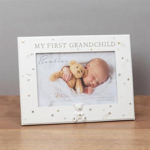 Image of Widdop 6' x 4' - Bambino Resin First Grandchild Photo Frame, White
