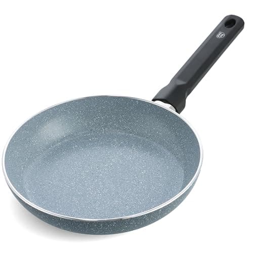 Image of GreenChef Granite Ceramic Pro Healthy Ceramic Nonstick 32 cm Frying Pan Skillet, PFAS Free, Quartz Stone Look, Metal Utensil Safe, Suitable for all hobs including Induction, Oven Safe up to 160°C,Grey