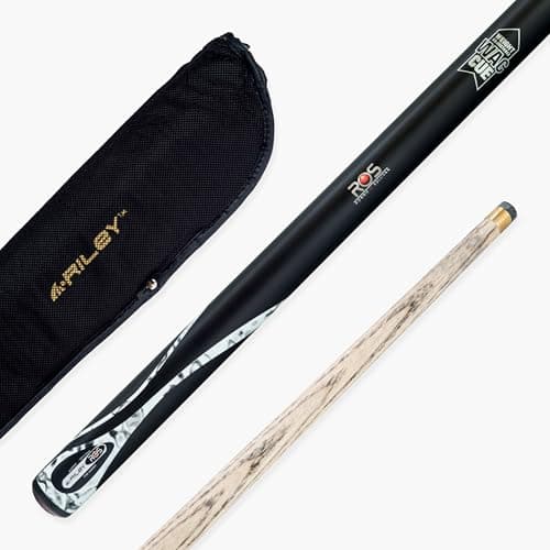Image of BAIZE MASTER Riley RONNIE O'SULLIVAN Endorsed Limited Edition Ash Snooker and English Pool Cue 9.5mm Leather Tip - 57 Inch, 17-19oz (ARG-53 with Soft Case)