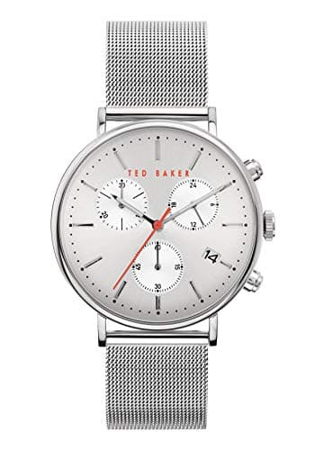 Image of Ted Baker Mimosaa Men's Silver Stainless Steel Mesh Band Watch (Model: BKPMMF901), Silver, Chronograph