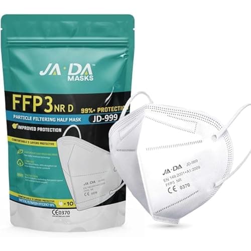 Image of Apex Business Supplies JADA FFP3 Face Masks UK Certified | Face Masks With >99% Filtration Efficiency | Disposable Face Mask UK | Soft And Secure Fit Dust Mask (Packaging may vary)