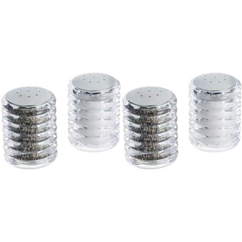 Image of Cole & Mason H820950 Beehive Salt and Pepper Shaker Set, Salt and Pepper Pots, Acrylic/Chrome, 70 mm, Twin Salt and Pepper Set, Includes 2 x Salt and Pepper Shakers (Pack of 2)