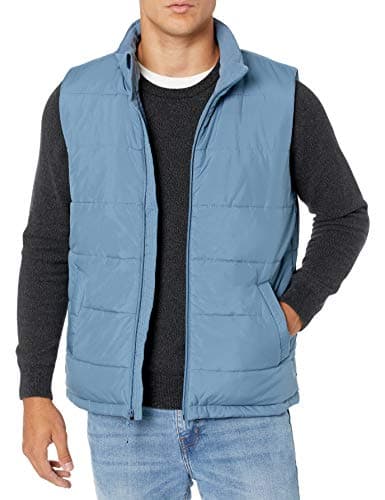 Image of Amazon Essentials Men's Mid-weight Fleece-Lined Insulated Puffer Vest, Light Blue, M