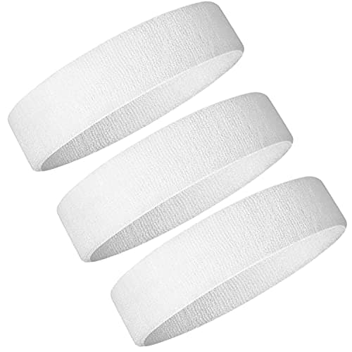 Image of Ailiver Headbands Sweatband Set 3 Pieces Men Women Sweat Bands Absorbent for Gym Sports Tennis Running Exercise Basketball Headbands Sweatband Moisture Wicking (3 Pieces)