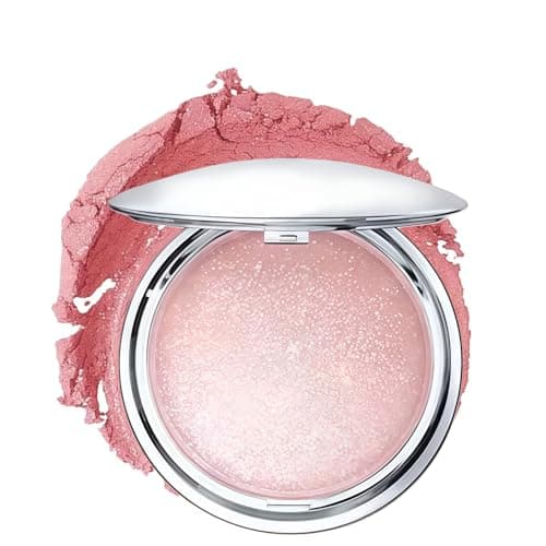 Image of Shimmer Glow Highlighter Cream,Soft Glitter Highlighter,Pink Highl/ighter Makeup,Face Makeup Powder Cream for Women,Lightweight Texture,Suitable for Eye,Face & Body,Waterproof,Long-Lasting,Beautiful