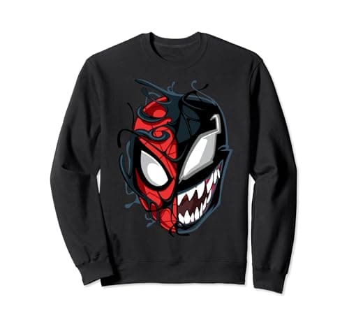 Image of Marvel Spider-Man Peter Venom Split Face Sweatshirt